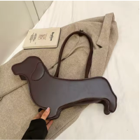 Funny Sausage Dog Handbag Women Bags Solid Color PU Leather Shoulder Bag To