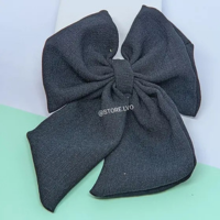 Grampo de Cabelo com Laço grande tecido Linho  Presilha de cabelo laço pont