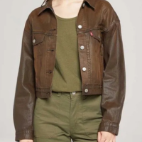 Jaqueta Jeans Levi\'s® Shrunken 90\'s Trucker Marrom