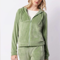 Jaqueta Feminina Plush Com Capuz Verde