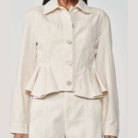 Jaqueta Sarja Manga Longa Com Babados