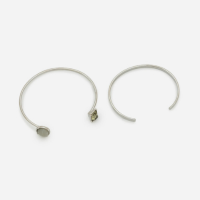 Kit 02 Braceletes Rígidos com Abertura Prata