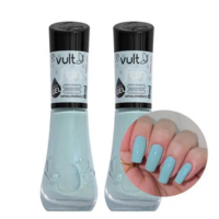 Kit 2 Esmalte Azul Sonhando Acordado Efeito Gel Cremoso 5F Fun 8ml Vult