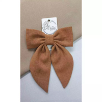 Laço de cabelo em tecido linho adulto infantil presilha de cabelo, tendênci