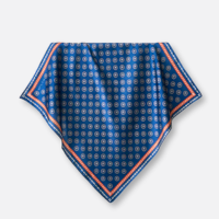 Lenço Gravataria rodas em cetim de poliéster  50x50cm