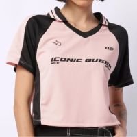 Camiseta Feminina Dry Fit Decote V Sports Rosa