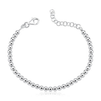 Pulseira Feminina de Prata 925 Bolinhas com 3mm