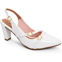 scarpin Feminino Lumiss Confortável Slingback Fivelas Salt
