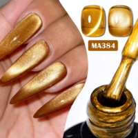 MEET ACROSS Gel Magnético Dourado Olho De Gato Glitter Esmalte Brilhante De
