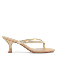 Mule Metalizado Specchio Dourado Salto Baixo