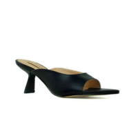 Mule Preto Werner Salto Médio Geométrico 6,5cm