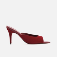 Mule Vermelha Acamurçada Salto Fino Aberta