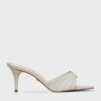 Open Mule Elo Salto Fino Couro Off White Milk