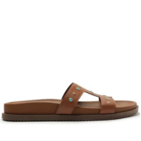 Papete Anacapri Recortes Tira H Tachas Multicolor E Marrom - Marrom