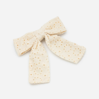 Presilha de Cabelo Laço em Broderie - Tam Único Bege