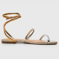 Rasteira Luiza Barcelos Tiras Dourada