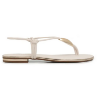 Rasteira Branca Calce Fácil Enfeite Oval