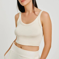 Regata Cropped Hering Em Ribana Feminina - Bege