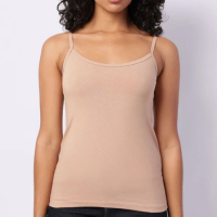 Regata Feminina Alcinha Básica Bege