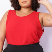 Regata Plus Size Feminina Texturizada Vermelha