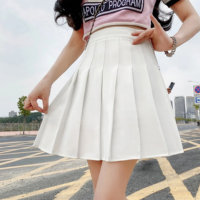 Saia Plissada Xadrez de Pregas Egirl Coreana Colegial Cosplay Kpop Aestheti