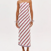 Vestido Super Midi Sem Alças Estampado Sport Easy