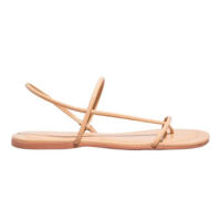 Rasteira Verniz Glossy Bege Tiras Finas