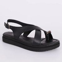 Sandália Feminina Dakota Flatform com Aviamento Preta