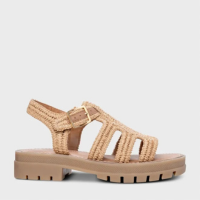 Sandália Gladiadora Handmade Tratorada Bege Riviera