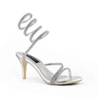 Sandália Espiral Gladiadora Salto Fino Tendencia Moda Cobra