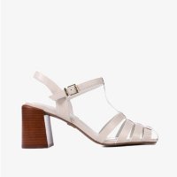 Sandália Fisherman Blanc Branco Salto Médio Couro