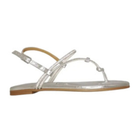 Sandalia Rasteira De Dedo Metalizada Brilho Strass 6371.195 - VIZZANO