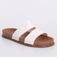 Sandália Rasteirinha Feminina com Tiras Largas Branca