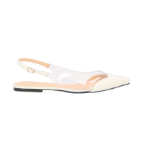SAPATILHA SLINGBACK EM COURO OFF WHITE COM VINIL