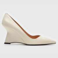 Scarpin Couro Luiza Barcelos Wedge Off-White