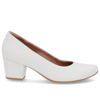 Sapato Feminino Salto Médio Grosso Usaflex Branco