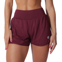 Short Duplo Fitness Academia Feminino Beach Tennis LaBrun - Vinho