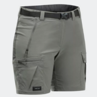 Short Feminino de Trekking M500 Forclaz Caqui