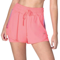 Shorts Actvitta Esportivo Feminino Poliamida- Coral - Preto