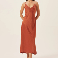 Slip Dress Satin Cobre