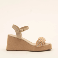 Anabela Artesanal Cordões Fios Pratas - MILK/PRATEADO