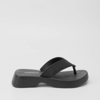 Tamanco Gabriela Plataforma Tira de Dedo Preto