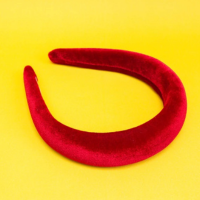 TIARA  VELUDO CHEIO #1  VERMELHO