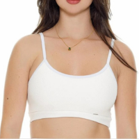 TOP FITNESS BRANCO ALÇAS FINAS COM BOJO REMOVÍVEL - Branco - M - Branco