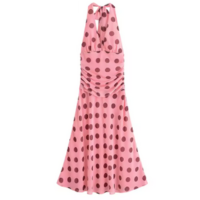 TRAF 2025 Polka Dot Printed Long Dresses Chic Fashion Backless Dress Hangin