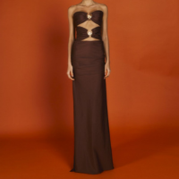 Vestido Longo sem Alças Ginger e La Sirene Shell Capuccino