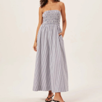 Vestido Lastex Posi Listras Navy