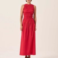 Vestido Gola Lastex Vermelho