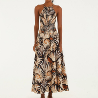 Vestido Lastex Estampado Mar De Concha