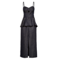 Vestido Midi Com Basqui - Azul  Animale